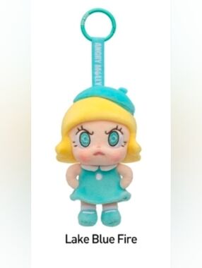 POP MART Angry Molly Plush Pendant - Blue Lake Fire